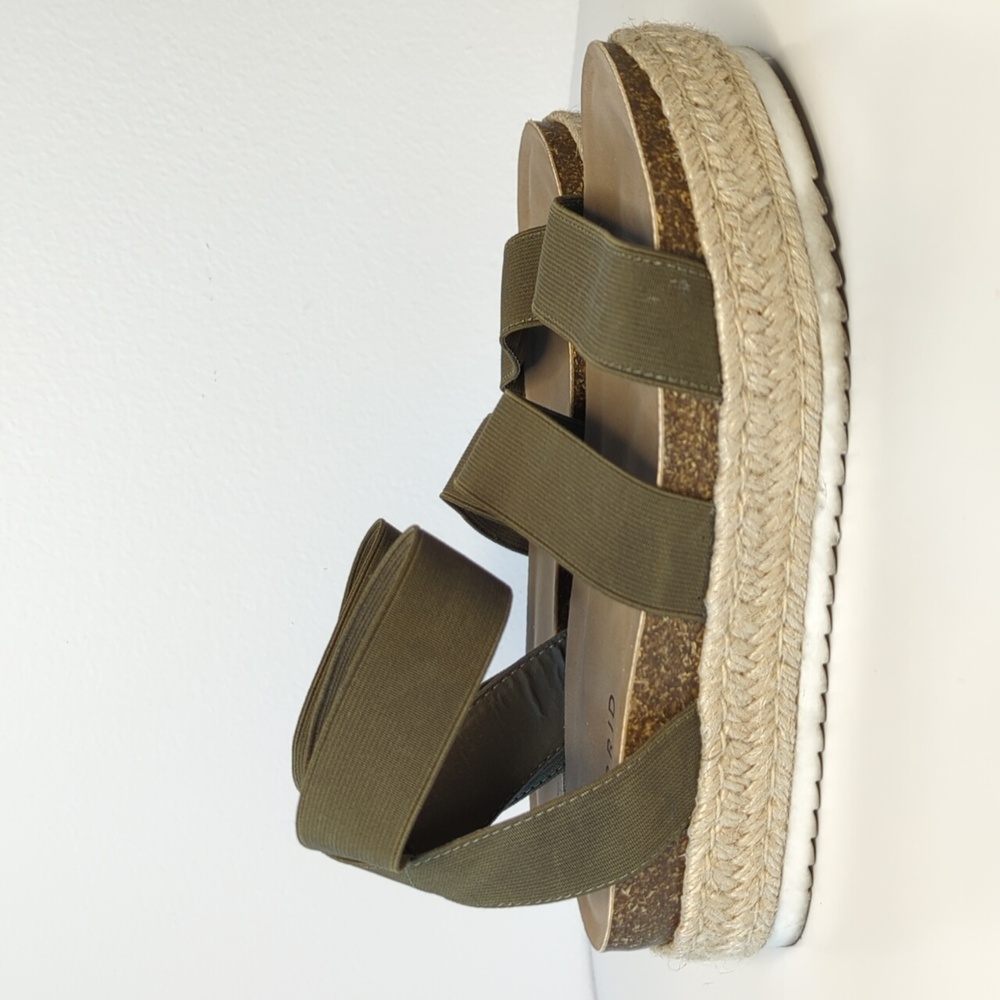 Olive Green Platform Espadrille Sandals